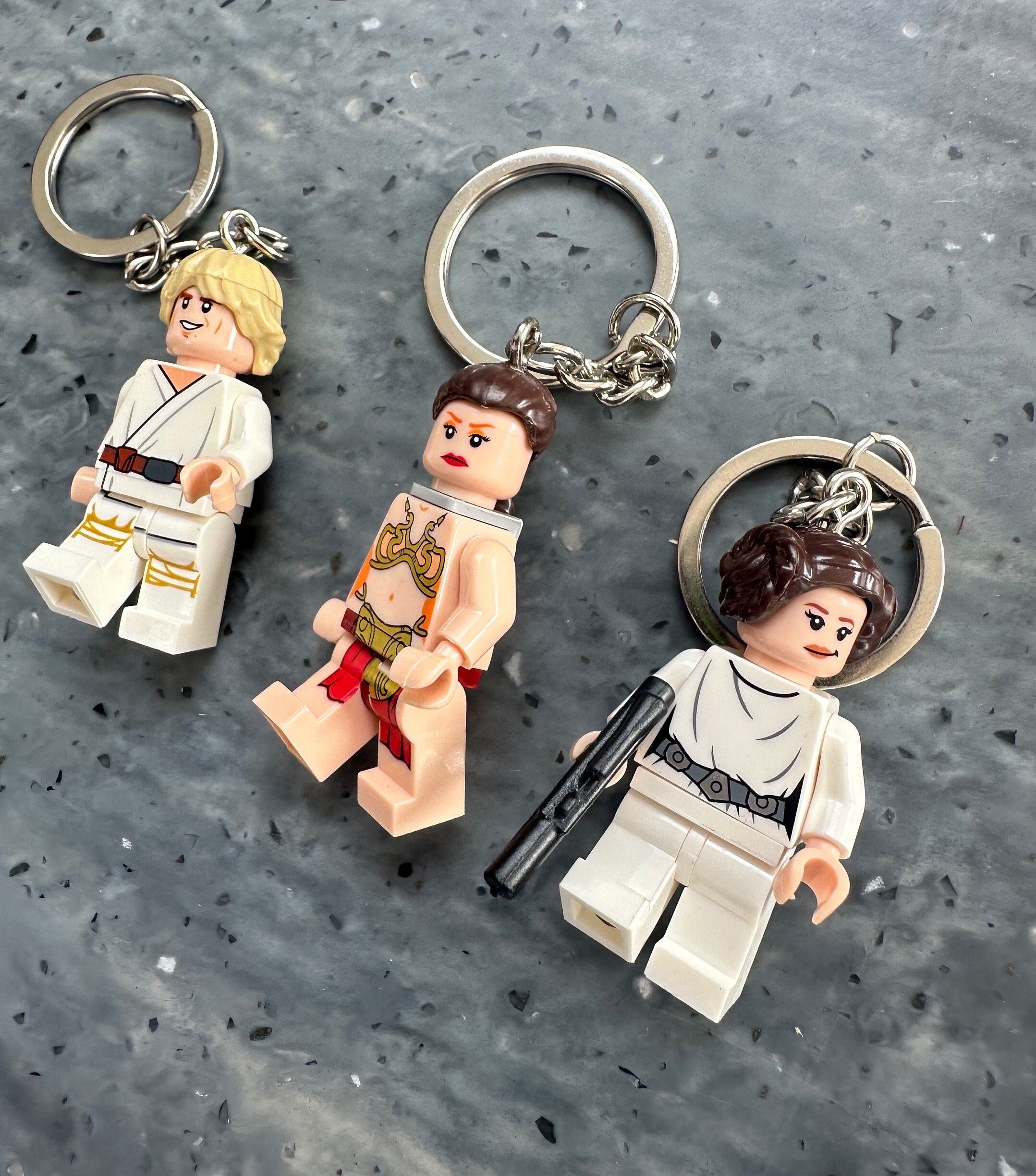 Luke Sky Walker Princess Leia Bikini LEGO Keychain for Star Wars 80s Fans Etsy