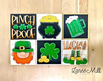 St. Patrick's Day austauschbare Fliesen 4,25 x 4,25 "- Irish Decor-Home Decor austauschbare Quadrate - NUR Fliese (n).
