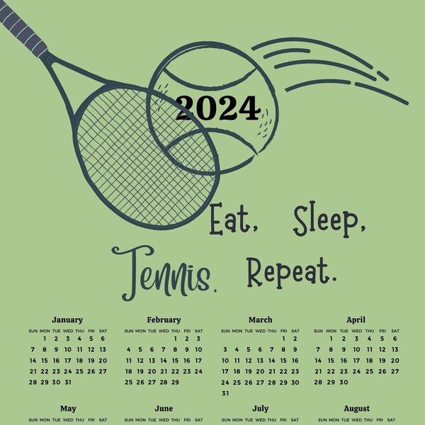Tennis 2025 Calendar Etsy