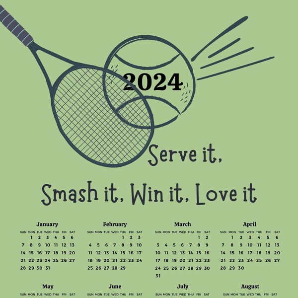 Tennis 2025 Calendar Etsy