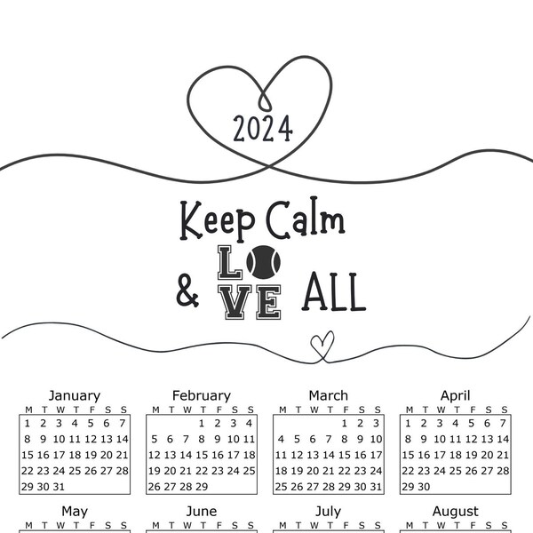 Tennis 2024 Calendar Etsy