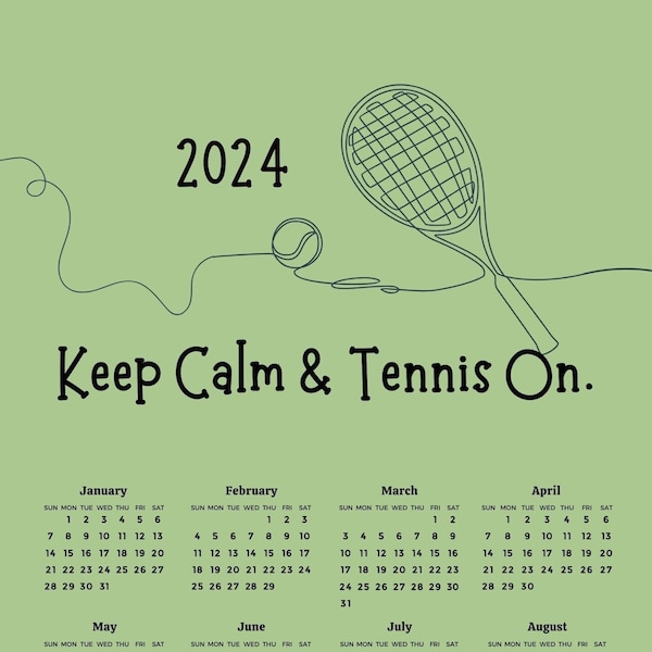 Tennis 2025 Calendar Etsy