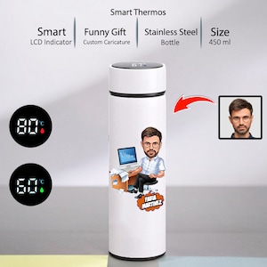 Funny Coffee Thermos for Men, 15oz Stainless Steel Water Bottle, Funny Gift for Men, Funny Tumbler for Men, Vacuum Thermal Flask, Travel Mug