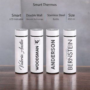 Promotional Thermos, Custom-Printed Bottle, Smart Bottle, Travel Tumbler, Colorful Thermos, Stainless Steel Drinkware, Personalized Gift