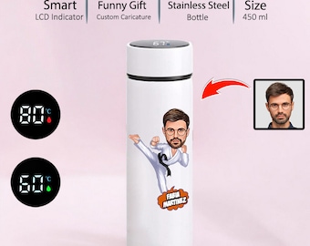 Taekwondo Cartoon 15oz Drink Bottle, Funny Taekwondo Gift, Taekwondo Instructor Water Bottle, Taekwondo Tumbler, Taekwondo Travel Mug