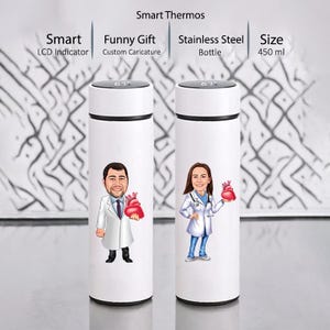 Cardiologist insulated Smart Bottle, Funny Cardiologist Gift, Cardiology Doctor Gift for Men / Women, Temperature Bottle, Doctor Bottle