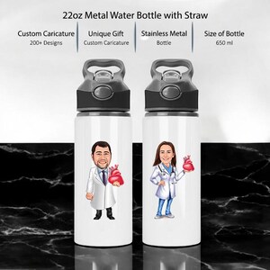 22oz Cardiology Doctor Water Bottle with Straw, Funny Cardiologist Gifts for Women, Cardiology Water Bottle, Cardiology Doctor Retirement