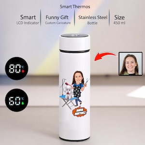 Pet Groomer Cartoon 15oz Water Bottle, Funny Dog Groomer Gift, Pet Groomer Coffee Thermos, Pet Groomer Tumbler, Pet Groomer Travel Mug