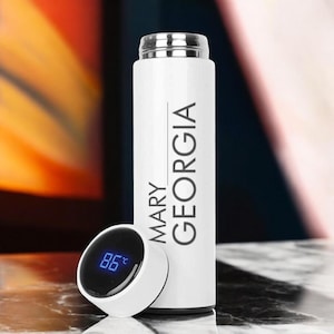 Smart Water Bottle with LED Temperature Display, Double Walled Vacuum Insulated Water Bottle, Stainless Steel Travel Mug, Keep Cold and Hot