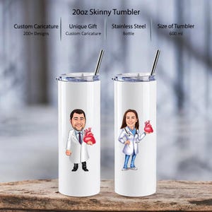 20oz Cardiologist Skinny Tumbler with Stainless Steel Straw, Stainless Steel Cardiology Tumbler, Cardiologist Appreciation Gifts