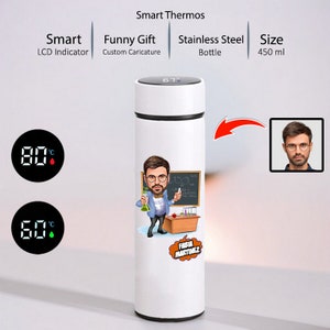 Wetenschap leraar cartoon 15oz drinkfles, grappig cadeau leraar scheikunde, wetenschap professor karikatuur waterfles, beker scheikunde leraar scheikunde