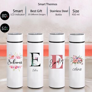 Stainless Steel Smart Bottle with Temperature Display, Double Wall Insulated Vacuum Flask, Thermal Coffee Flask, Portable Tea Bottle