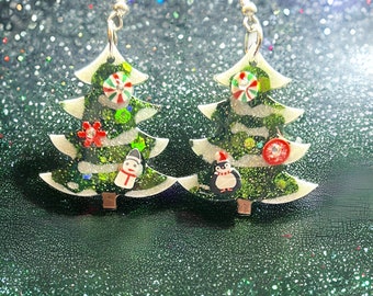 Christmas tree earrings