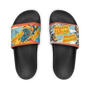 Retro Money Talking Sandals, Summer Footwear, Casual Slip-Ons, Gift for Him, Beach Essentials, Fun Flip Flops