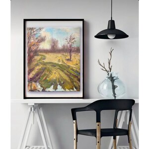 Oil painting “Foggy morning”. Canvas on the stretcher.