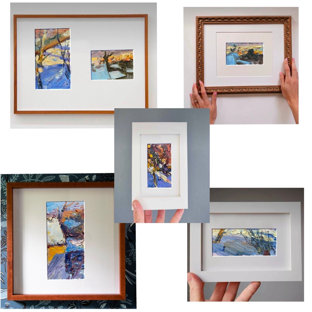 Winter Set of Seven Oil Miniatures. - Etsy