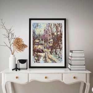 Pintura a óleo “Passeio de inverno”.