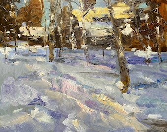 Winter's Whispers oil painting.
