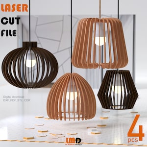 Laser Cut Lamp 4 pcs Designs Lighting image 1