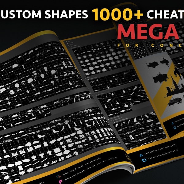 2100+ Custom Shapes + 1000 Cheat Brushes Mega Pack for Concept Art