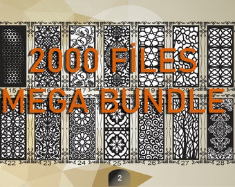 Pannello dei motivi geometrici vettoriali 2000 file dxf mega bundle