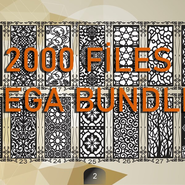 Panneau de motifs vectoriels géométriques 2000 Mega bundle fichiers DXF