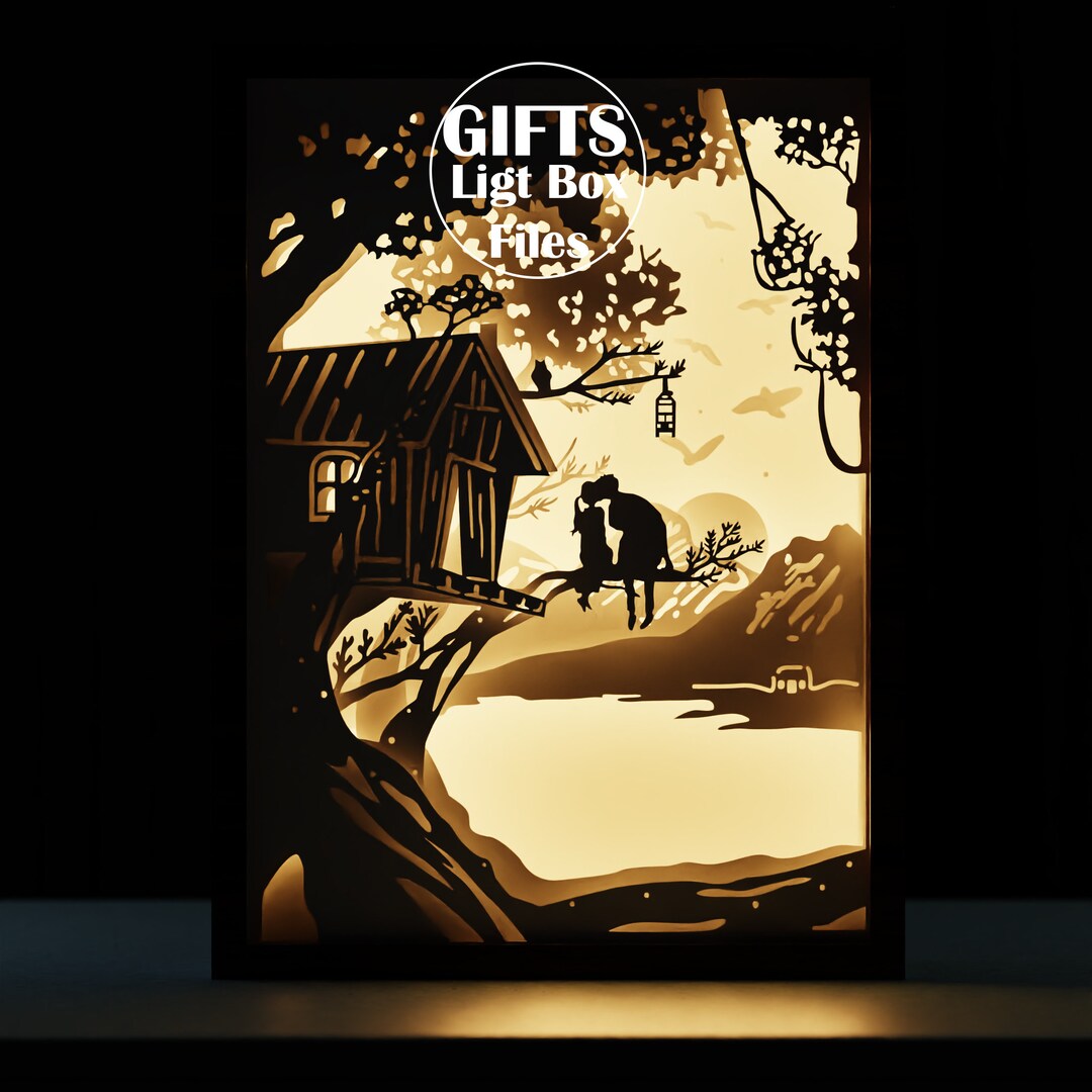 Tree Love Light Box Files, Paper Cut Light Box, Shadow Box Template ...