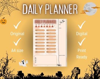 Halloween Digital Planner  |  Printable Planner  |  Daily Journal For Halloween