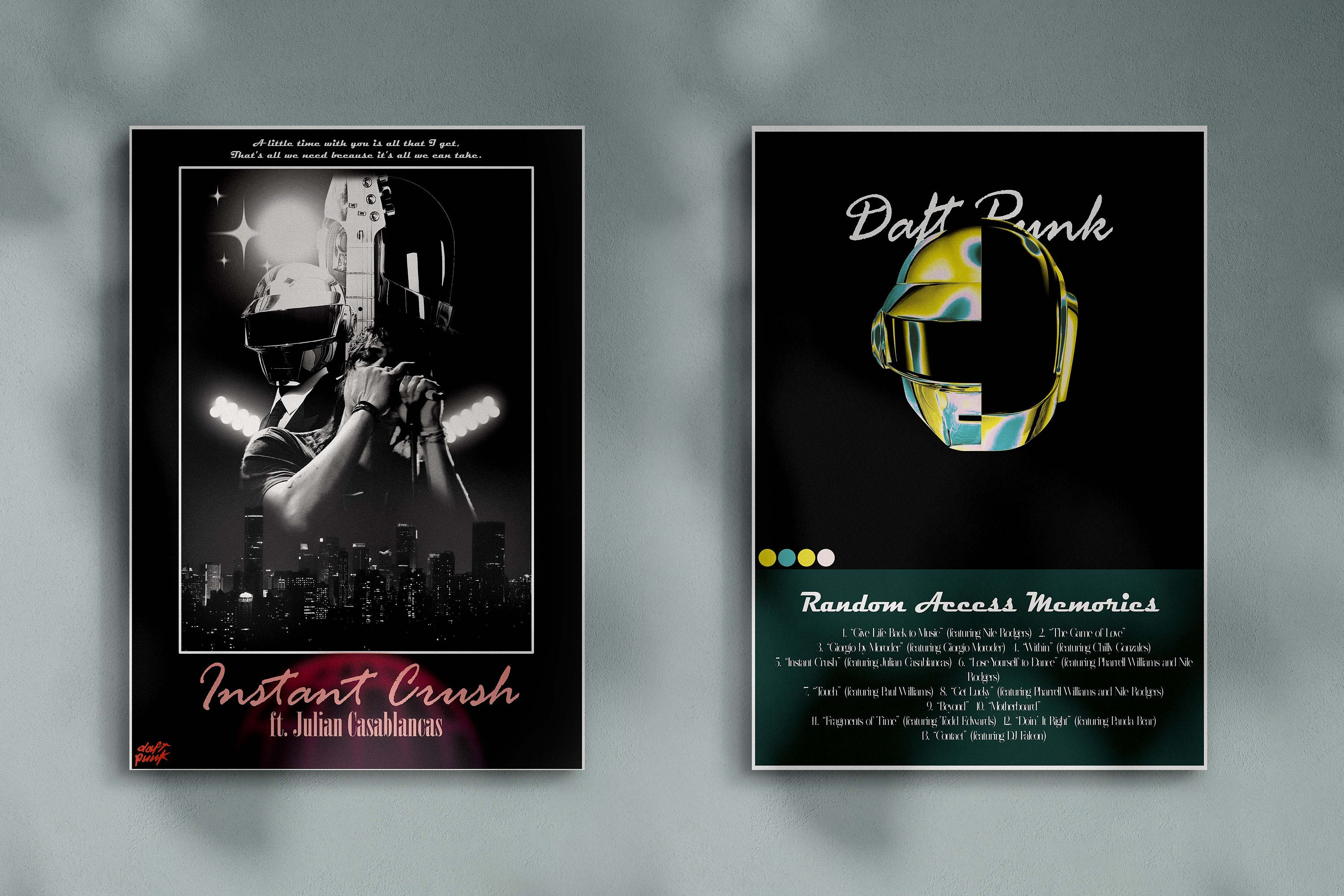 Daft Punk Give Life Back To Music Lyrics Poster Canvas –