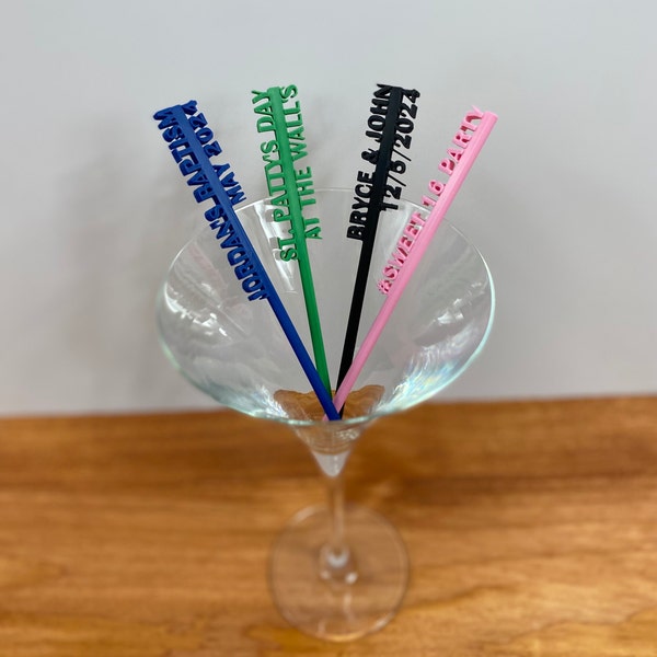 Cocktail Party Stirrers - Custom Made - 4.5 inch and 6 inch - Unlimited Personalization