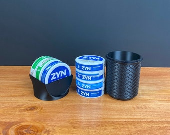 Cru-ZYN Cup Holder - (V2) Screw Lid Cup Holder - Holds 4 cans in base and 3 on top