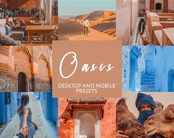 10 Oasis Desktop & Mobile Lightroom App Presets | Marrakech Travel Presets | Morocco Presets | Desert Haven Preset | Sandy Sanctuary Preset