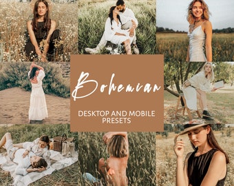 10 Bohemian Desktop Mobile Lightroom Presets | Free Spirit Lightroom Preset | Simple Flower Child Presets for Lightroom | Unconventional