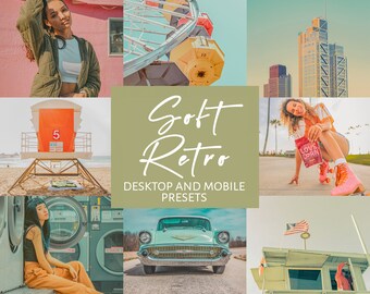 10 Soft Retro Lightroom Desktop & Mobile Presets | Throwback Presets | Vintage Presets | Classic Preset | Old Film Preset Aesthetic