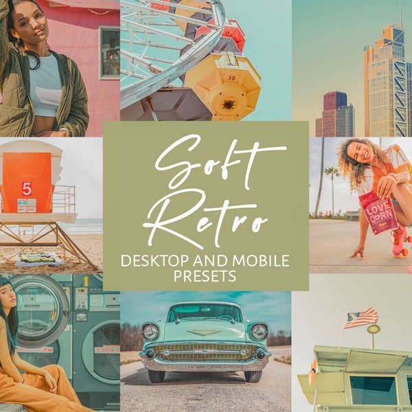 10 Soft Retro Lightroom Desktop & Mobile Presets | Throwback Presets | Vintage Presets | Classic Preset | Old Film Preset Aesthetic