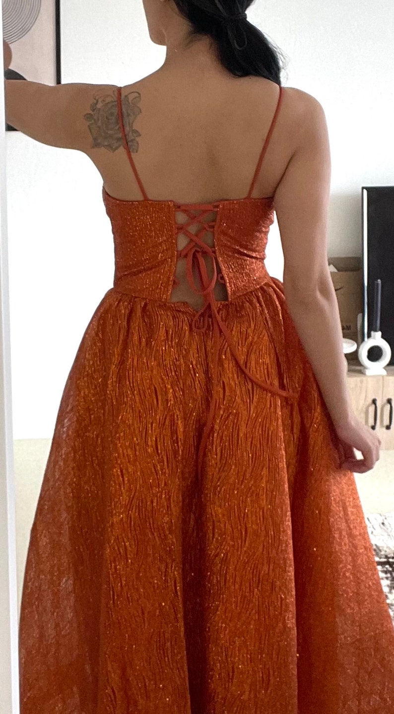 Robe de soirée robe cocktail orange image 4