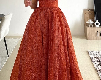 Robe de soirée robe cocktail orange