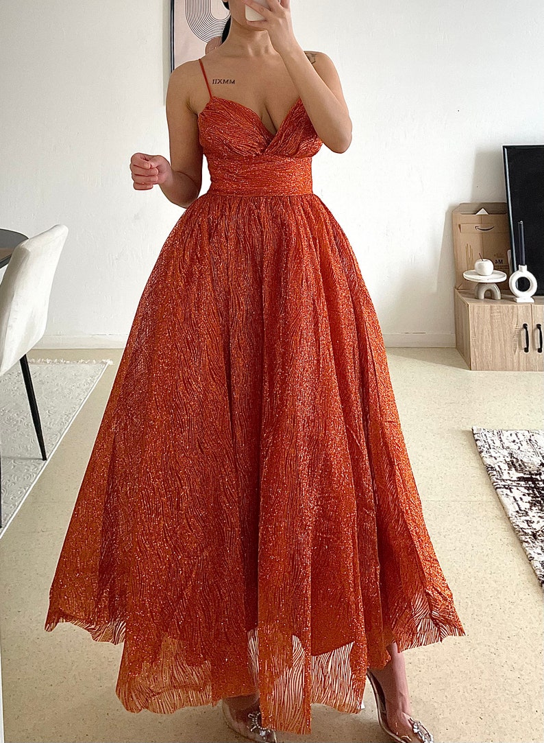 Robe de soirée robe cocktail orange image 1