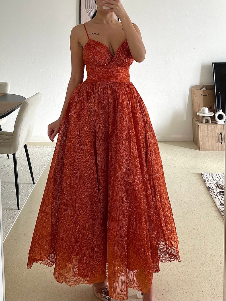 Robe de soirée robe cocktail orange image 3