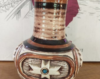 Cerámica vintage de estilo tribal azteca americano, tesoro del suroeste