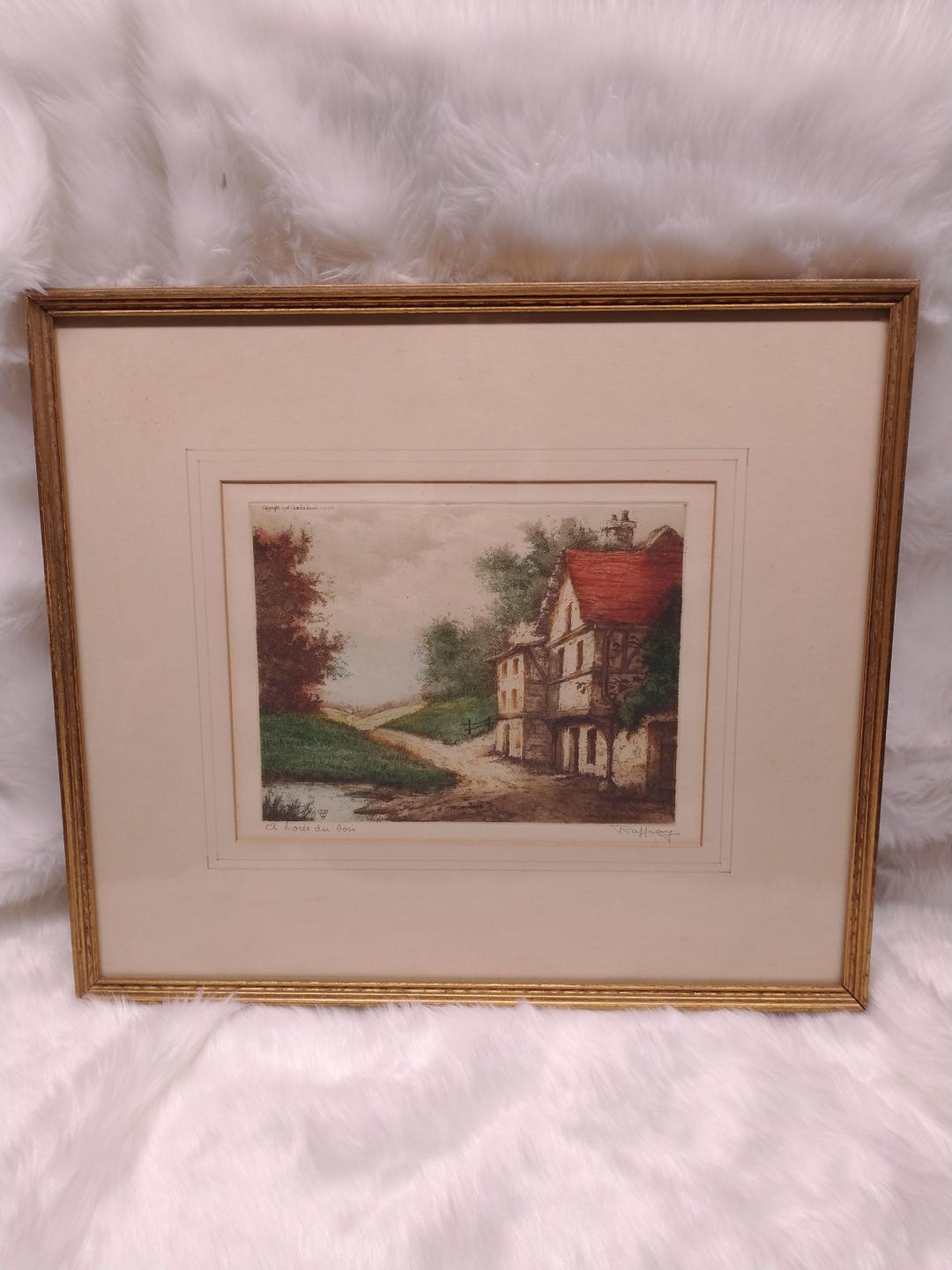 Signed Raffray Beautiful, Antique C. 1936 Original Signed Raffray and Titled
