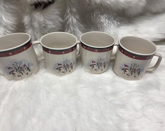 Tazas de café de cerámica con diseño de muñecos de nieve Royal Seasons