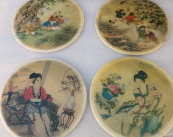 Platos de mármol oriental pintados a mano