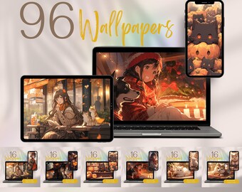 96 Cute Computer Wallpaper, Kawaii Fall Desktop Backgrounds, Fall Halloween October Wallpaper Phone, Winter Christmas Mac Laptop Background