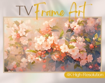 Sakura Cherry Blossom TV Art Frame: Japanese Floral Design (Digital Download)