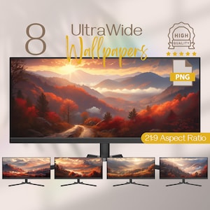 Golden Autumn Landscape Widescreen Wallpaper 4K HD, Artistic Ultrawide Wallpapers Fall Scenery for Desktop, Ultra Wide Computer Background