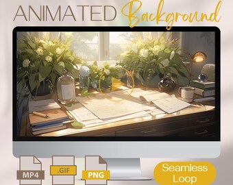 Booklover Animated Background, Anime HD Moving Desktop Wallpaper for PC, Library Dynamic Moving Screensaver for Computer, Laptop, Tablet