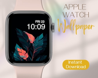 Apple Watch Wallpaper, Watch Face, Tropical iWatch Wallpaper, Leaf Watch Face Plants Smartwatch Wallpaper, Watch Background Smart Watch Face