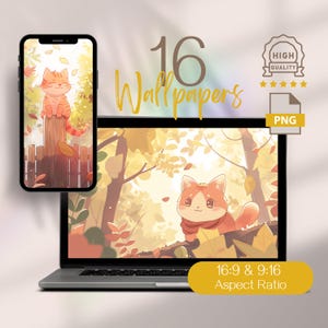 High-Definition Fall Scenes Backgrounds for Computers and Phones, Cute Red Cat and Cozy Autumn Desktop, Laptop, Tablet, PC Wallpapers
