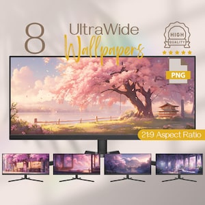 Fondos de pantalla ultraanchos con estética rosa, fondo de escritorio con flores, fondos de pantalla panorámicos caprichosos, fondo de pantalla para computadora, fondos de pantalla kawaii para PC